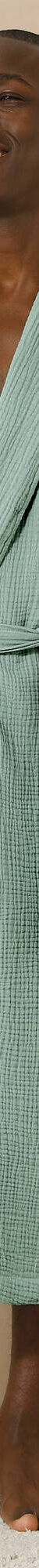 Peignoir uni en triple gaze de coton  (vert) Peignoir uni en triple gaze de coton  (vert)